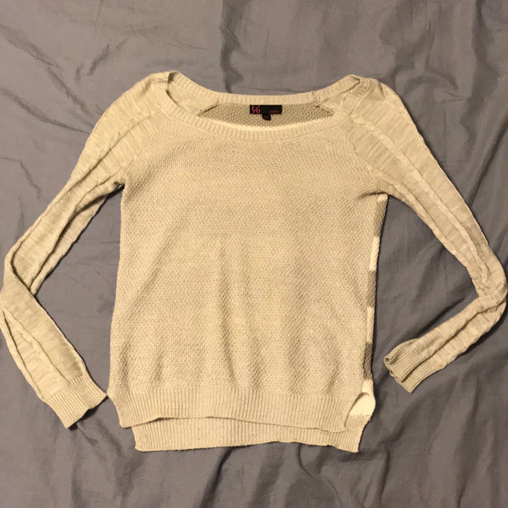 Grey and white sweater